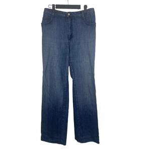 St. John Sport Pants Womens Size 30 Denim Blue Dark Wash Wide Leg Causal Jeans